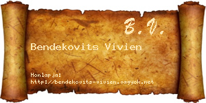 Bendekovits Vivien névjegykártya